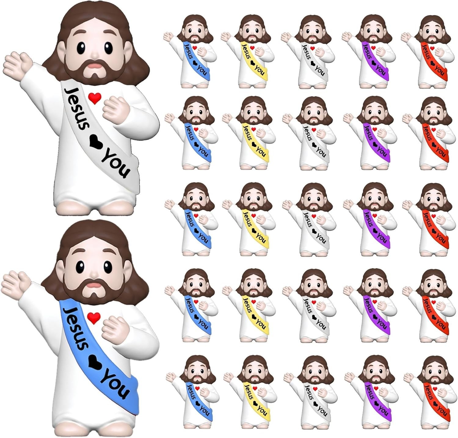 Imerance 25 Pcs Little Jesus Figures，Mini Jesus Figurines Tiny Statues for Ea…