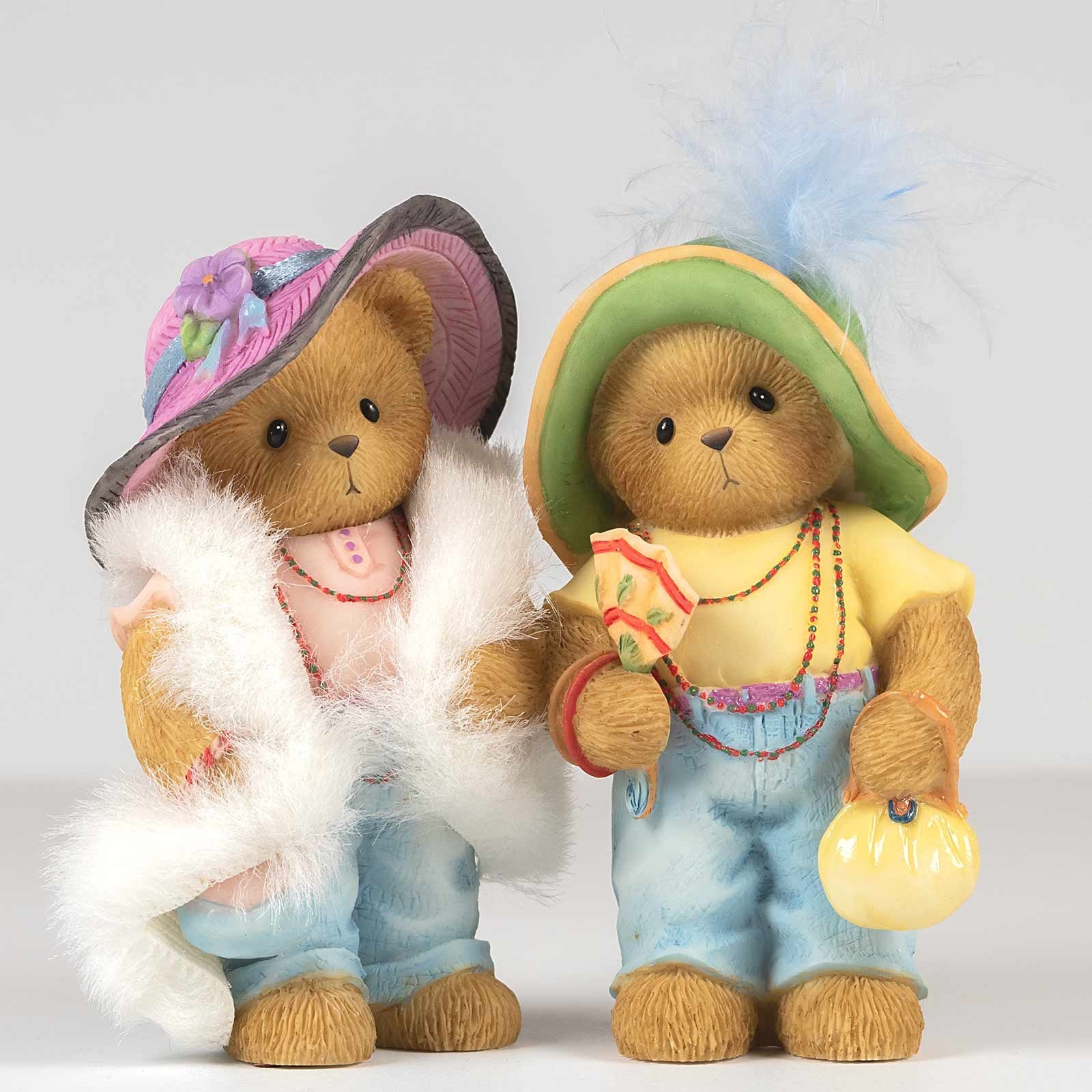 Cherished Teddies Kayla & Destiny Feather Boa Friends Figurine 3.5in 4009582 New
