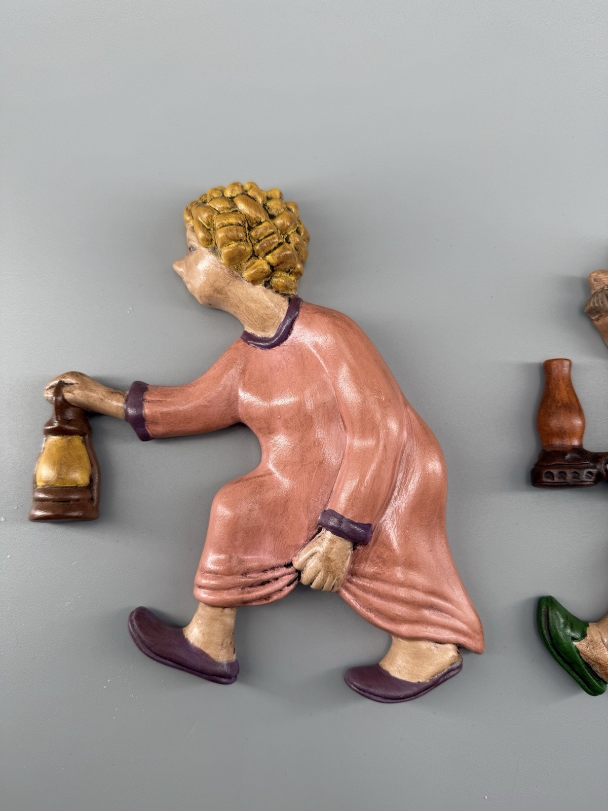 Vintage ARNELS Ceramic Wall Hanging Set Rush To The Outhouse Bathroom Decor
