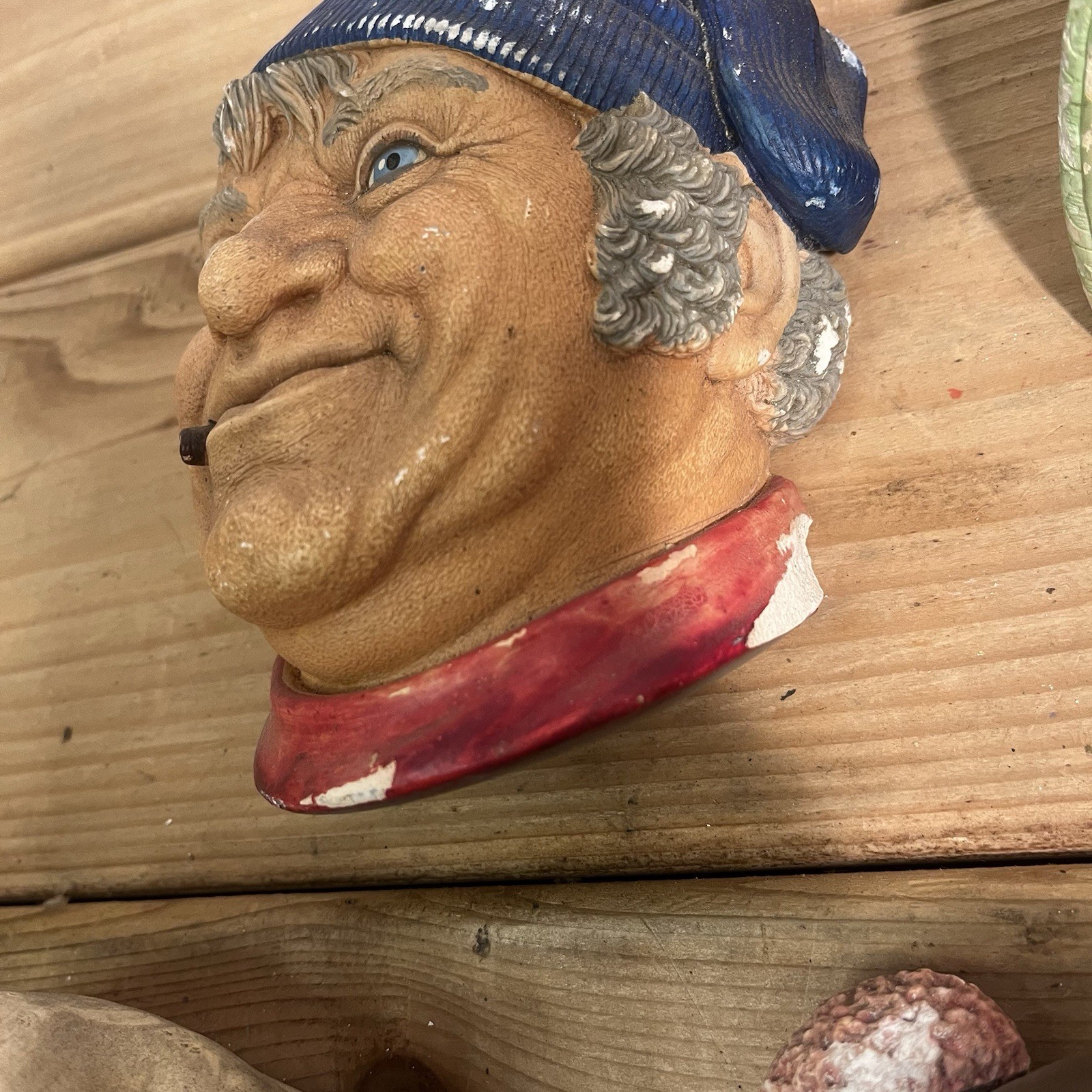 Lot of 8 Legends Products Chalkware Heads Made In England Vintage Antique Damage