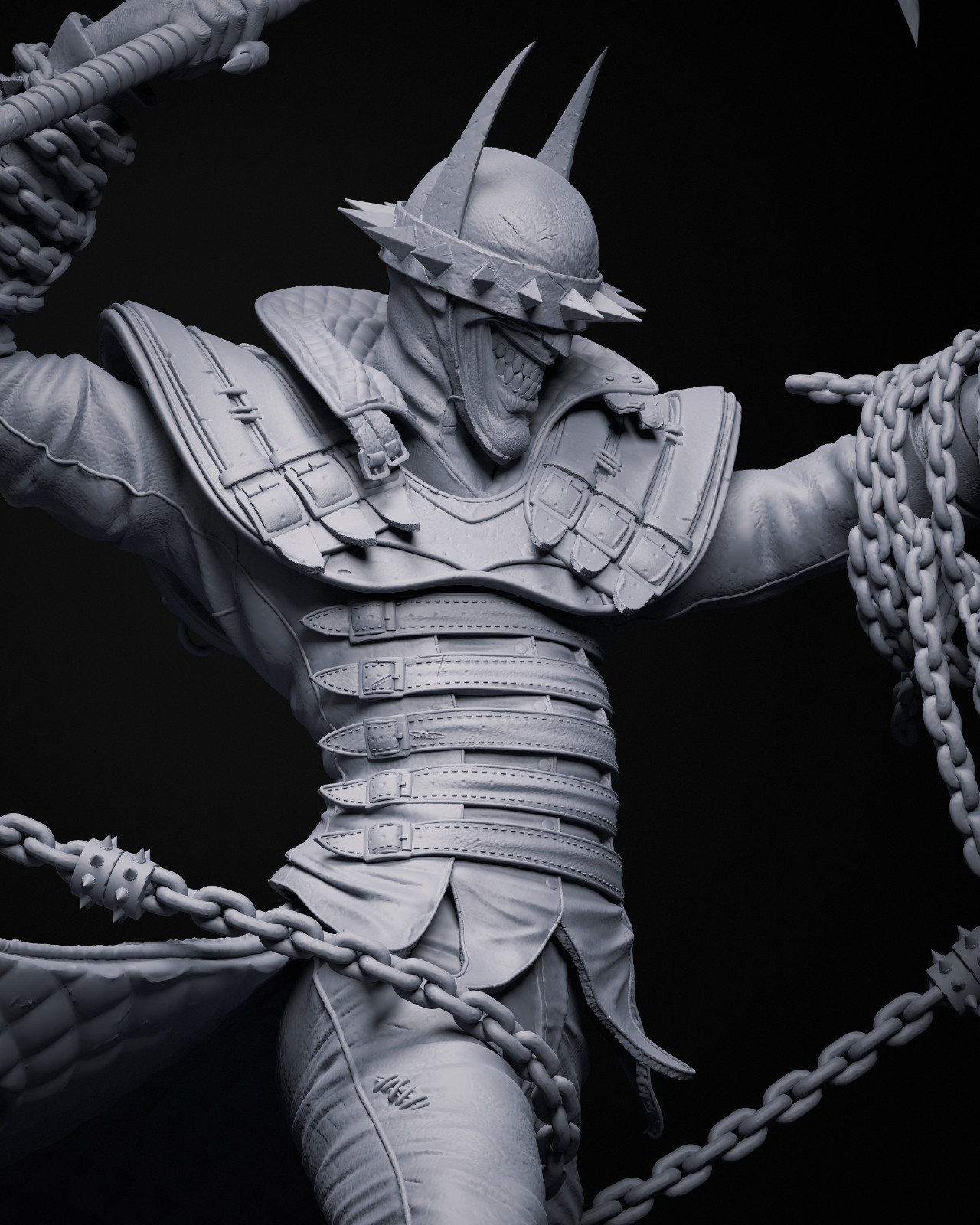 Batman Who Laughs 3D Resin Printed Statue – DC Unpainted Model Kit – 1/4–1/12