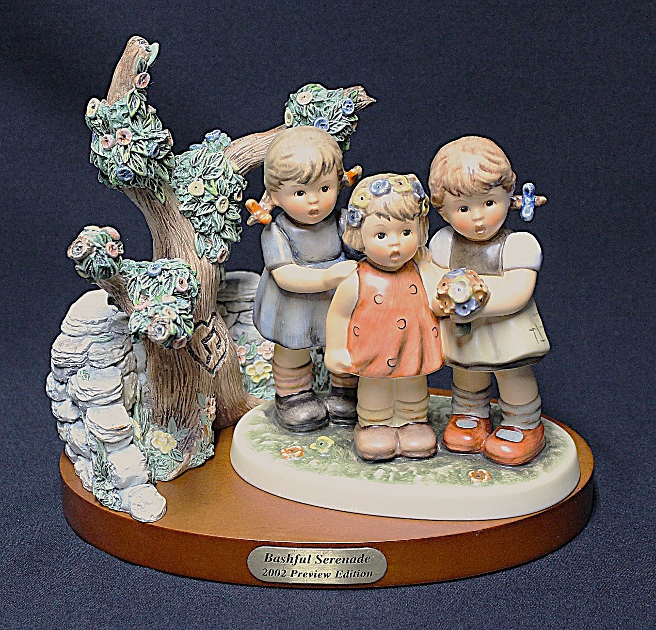 Rare Hummel Bashful Serenade 2133 Figurine & Music Scape 1064D 1st Edition MINT