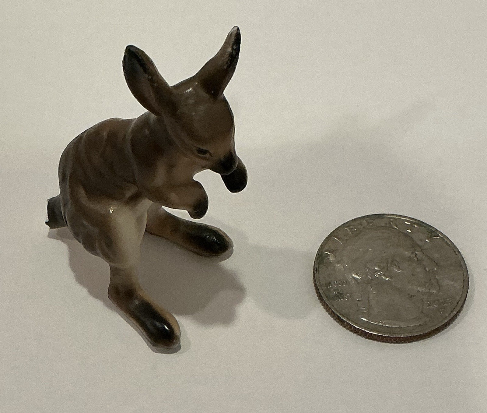 Vintage Kangaroo Miniature Figurine Family Set of 3 Joey Bone China Japan