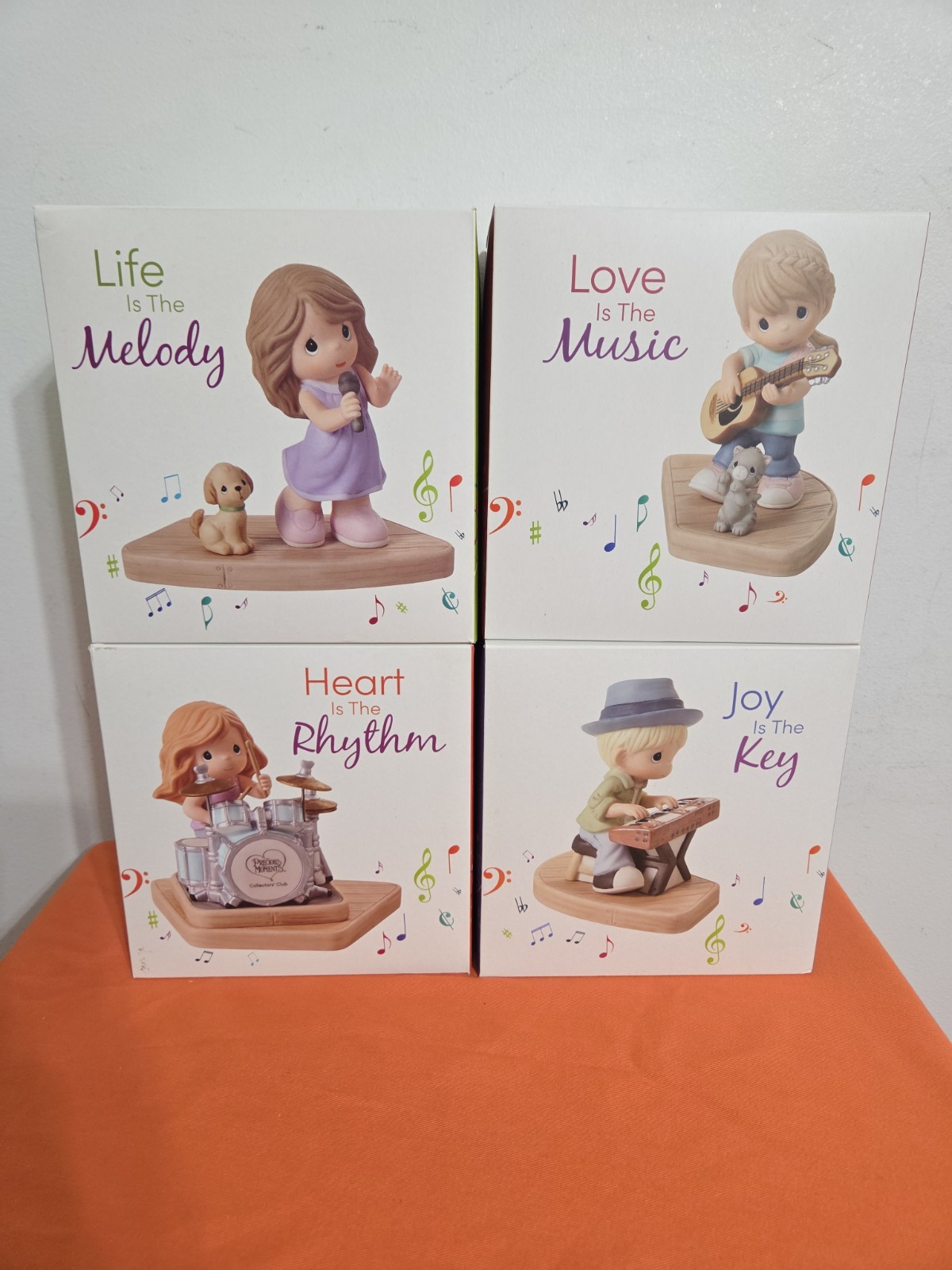 4 Precious Moments 2022 Collectors Club Band Set Key, Music, Melody & Rhythm