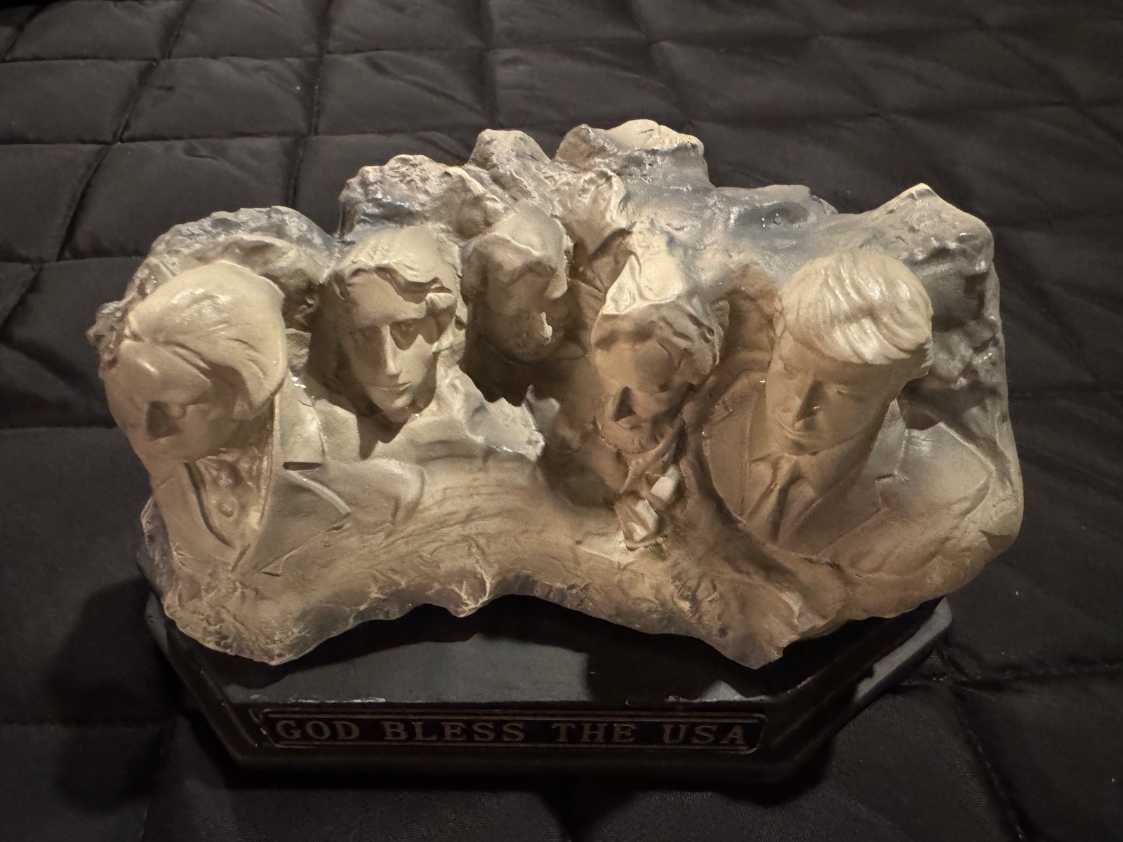 New In Box Mount Rushmore Trump Statue God Bless the USA