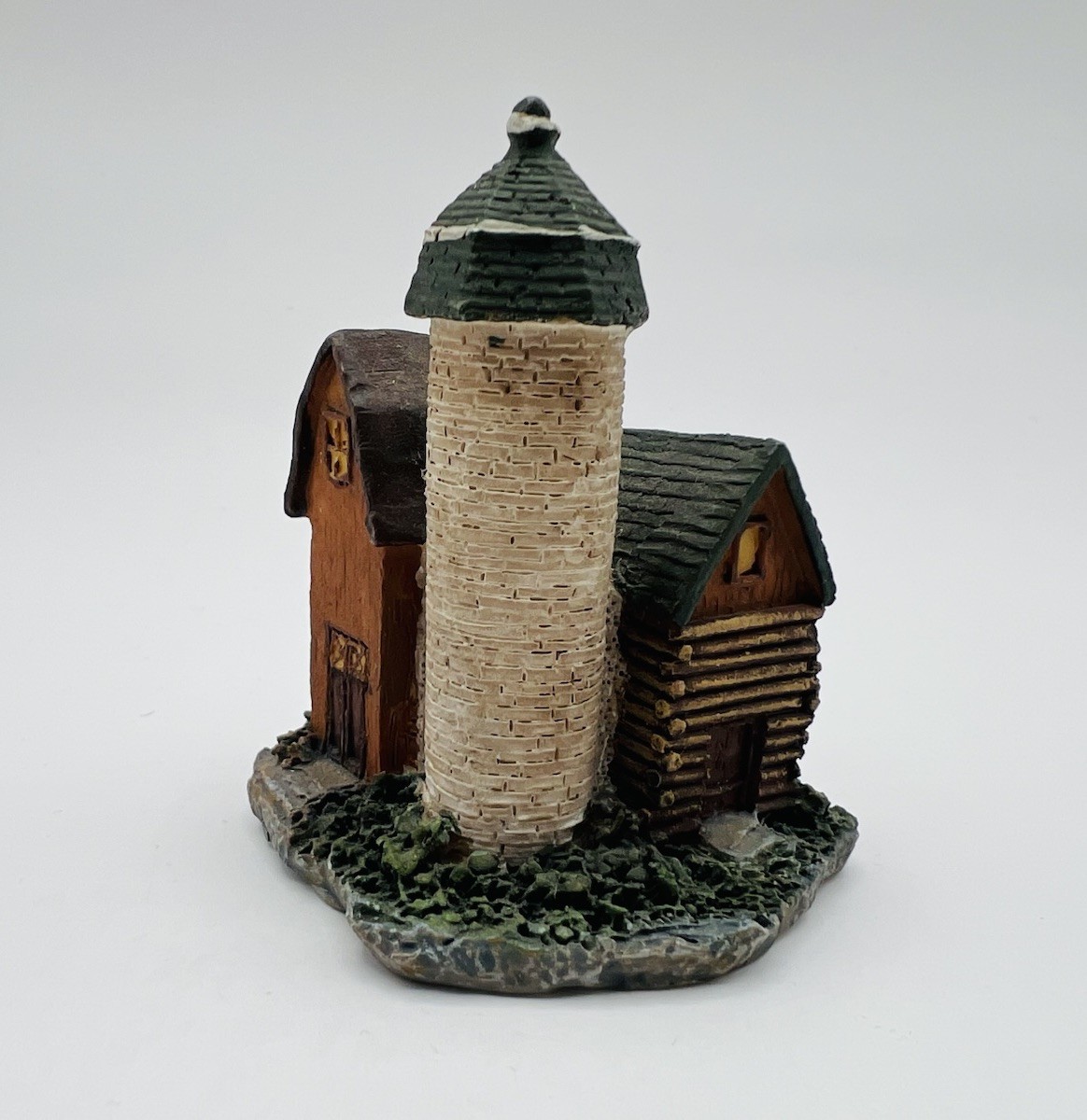 Unbranded Rustic Barn, Silo & Log Cabin Resin Figurine Country Farm Decor