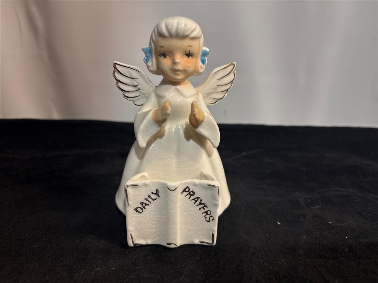 Vintage Napco Lefton Daily Prayers Angel w/ Front Pocket Made in Japan