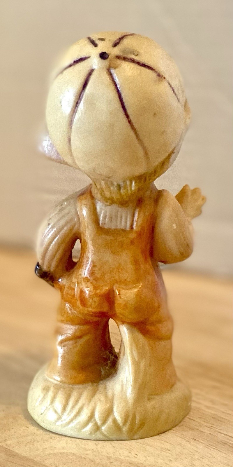 homco figurines #1424 Farm Boy In Overalls With Slingshot- No Bird On Cap