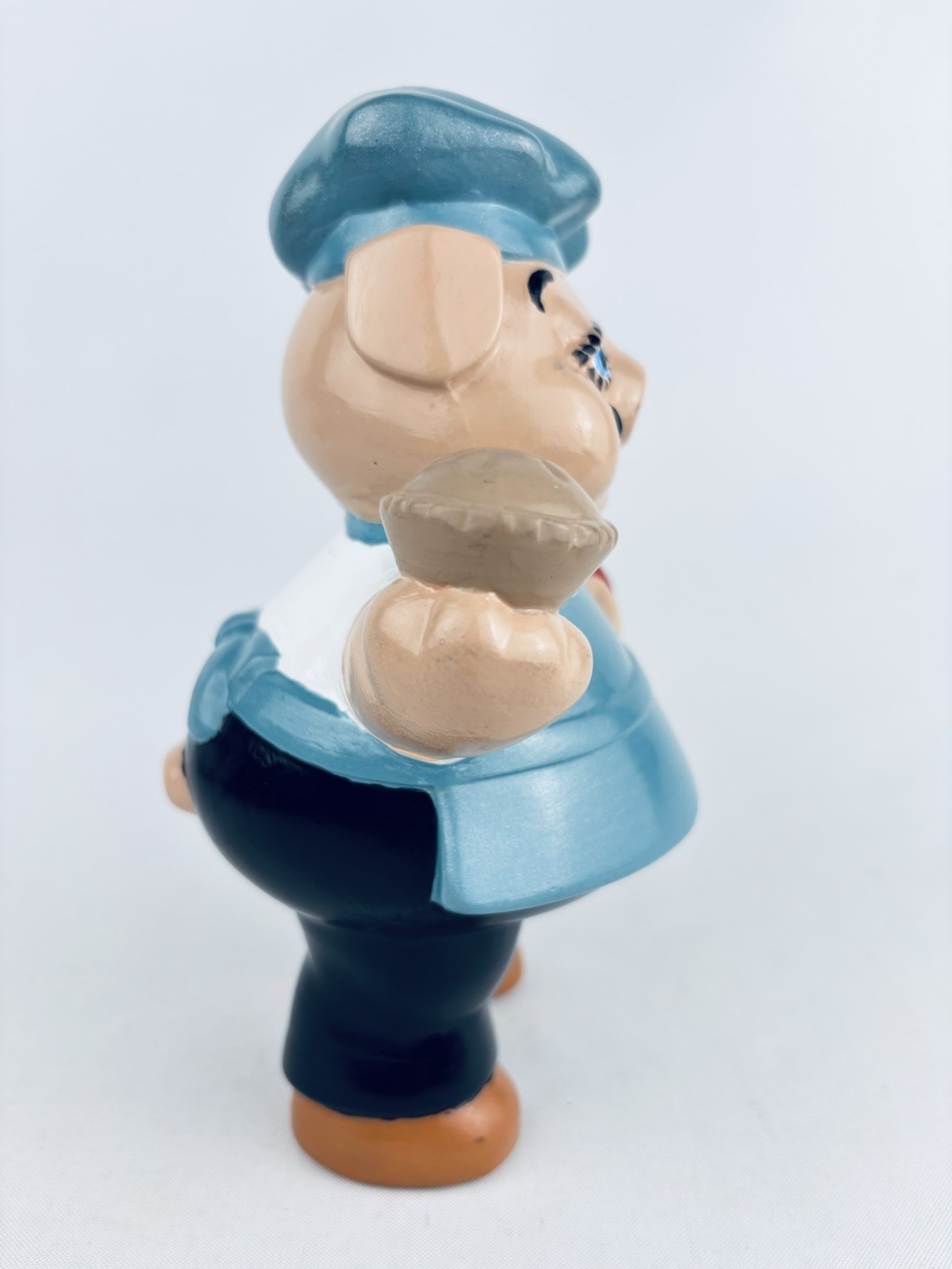 Vintage Ceramic Figurine of a Pig Chef Decor – Baking Pie Cooking Kitchen