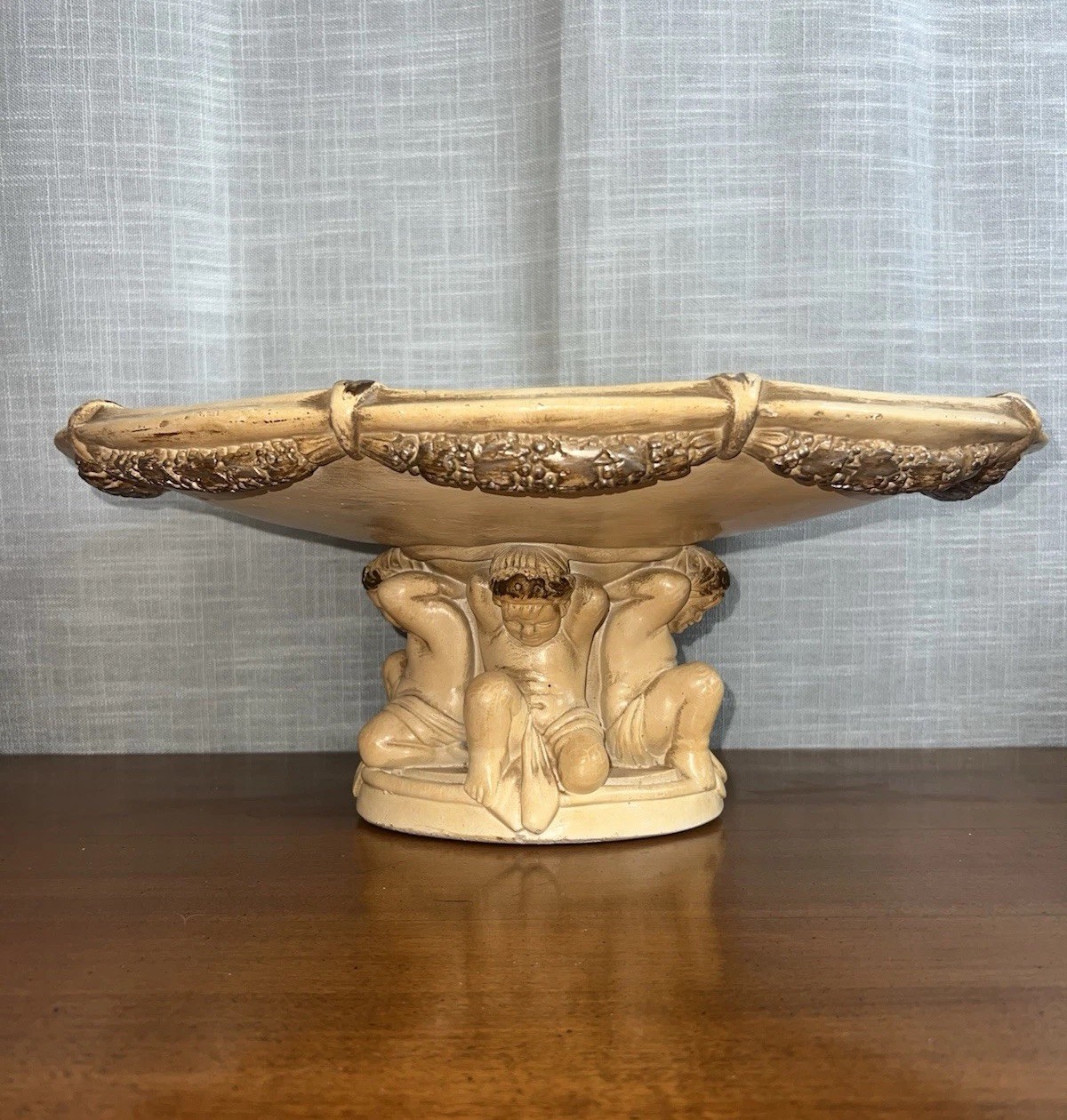 Rococo Cherubs Plaster pedestal 60’s Mid Century Decor