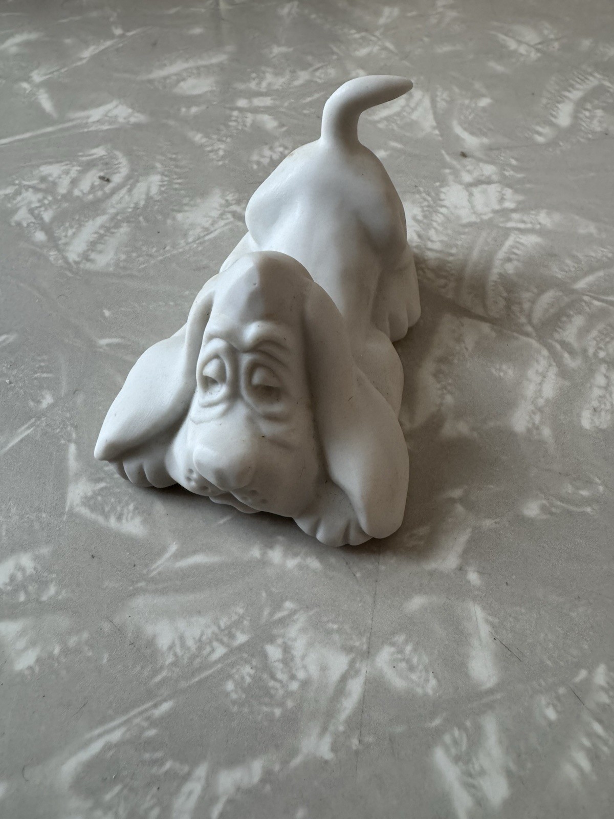 VTG 1975 Hallmark Hound Dog Figure Bisque Porcelain White Little Gallery 2.5”