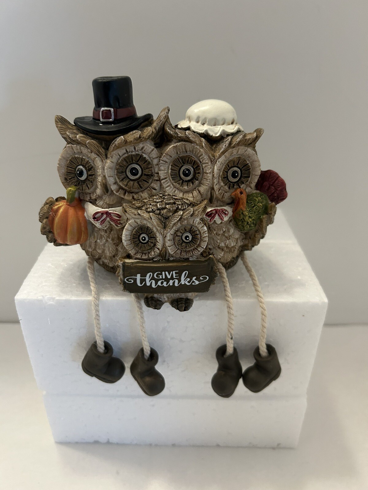 OWLS SHELF SITTER Figurine Thanksgiving Fall Autumn Cracker Barrel NEW IN BOX