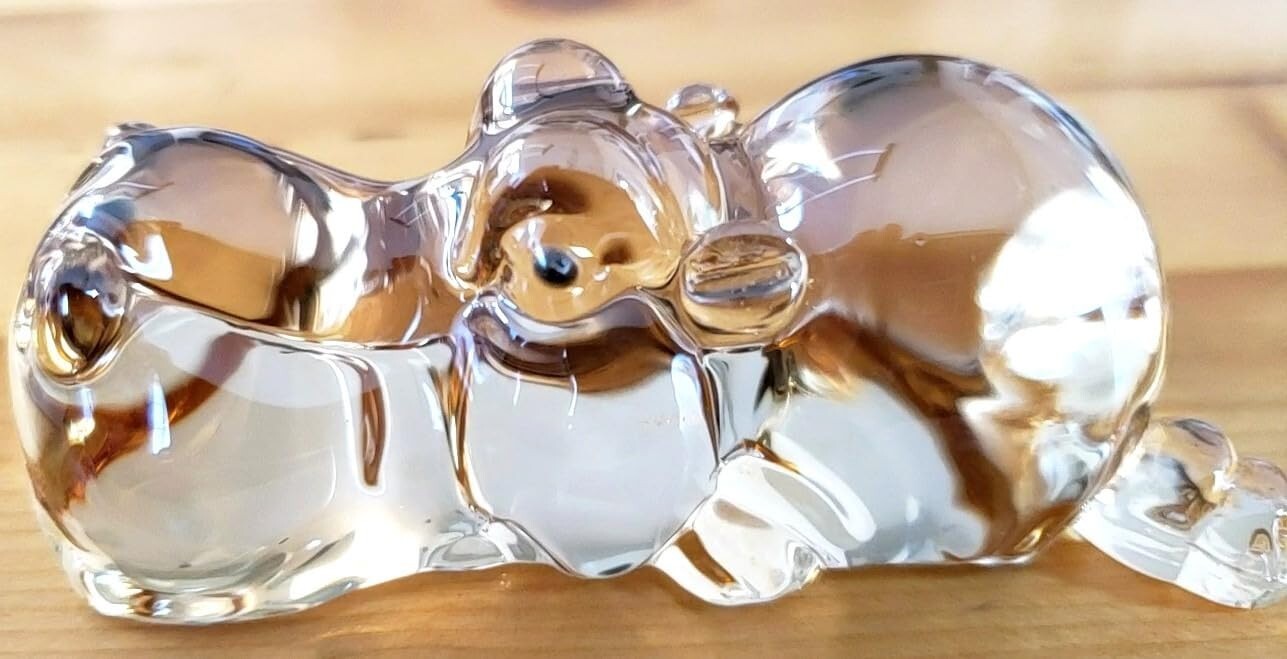 HDCRYSTALGIFTS Colorful Crystal Hippo Figurine Collection 1.1 * 3.2 * 1.6 in
