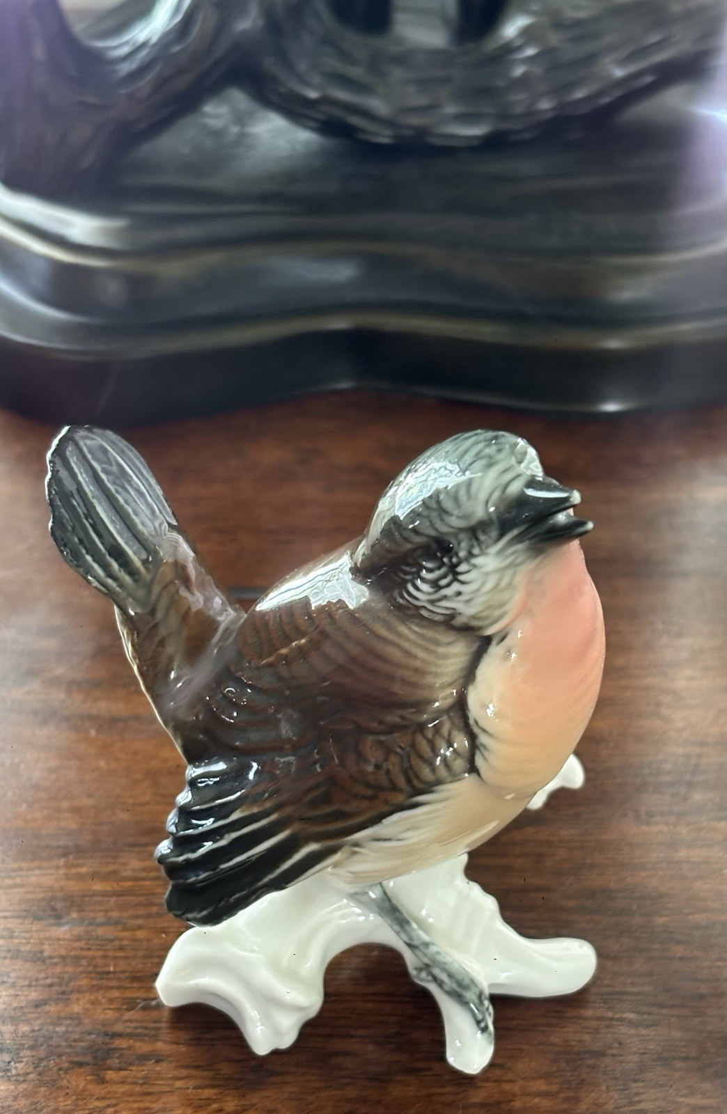 Karl Ens Germany Hand Painted Porcelain Bird (Wren) Figurine