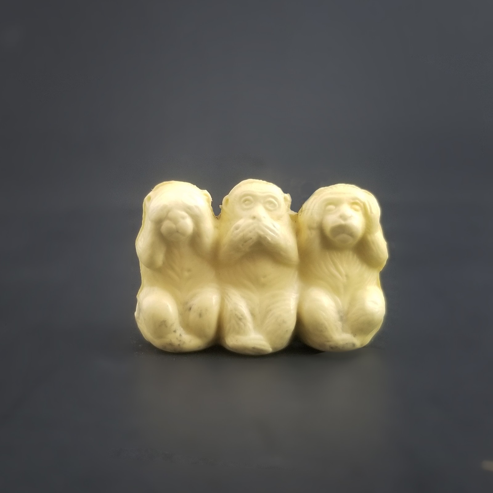 Vintage 3 Wise Monkeys Miniature Figure Celluloid Plastic See Speak Hear No Evil