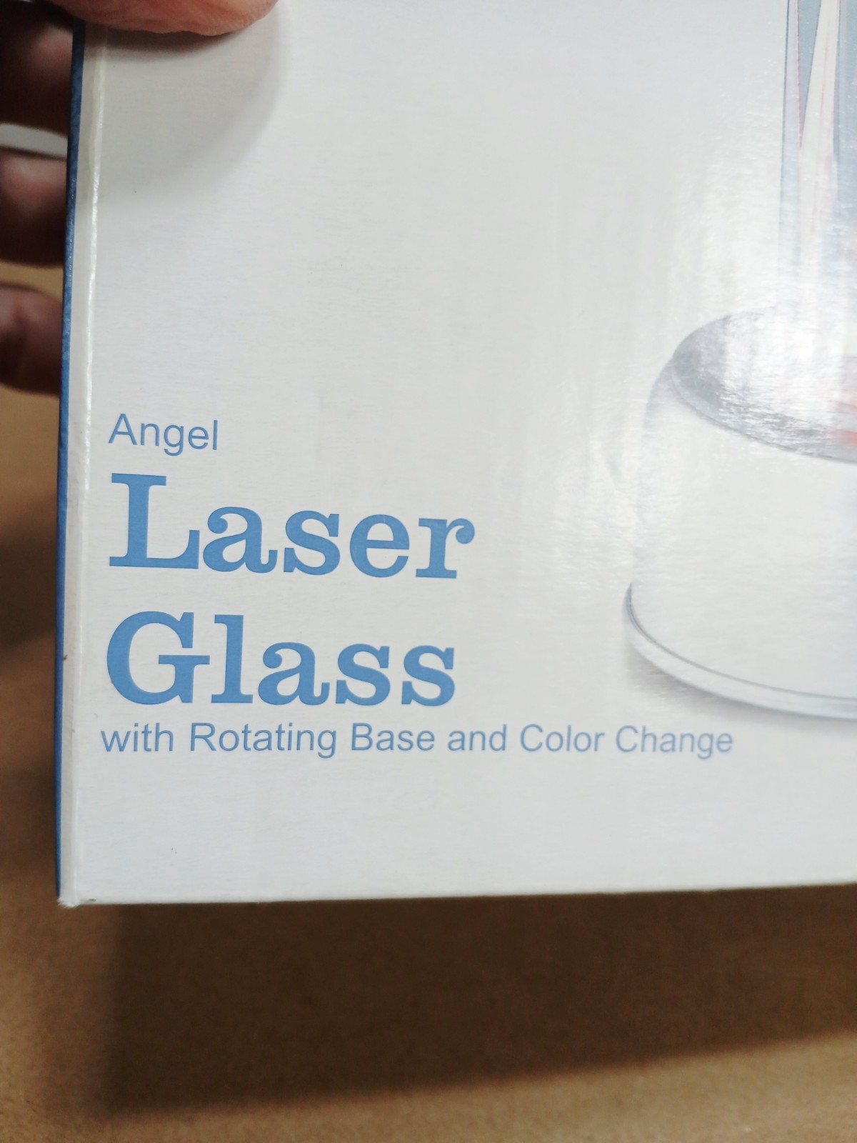 New Open Box Classic Treasures Angel Laser Glass and Rotating, Color Change Base