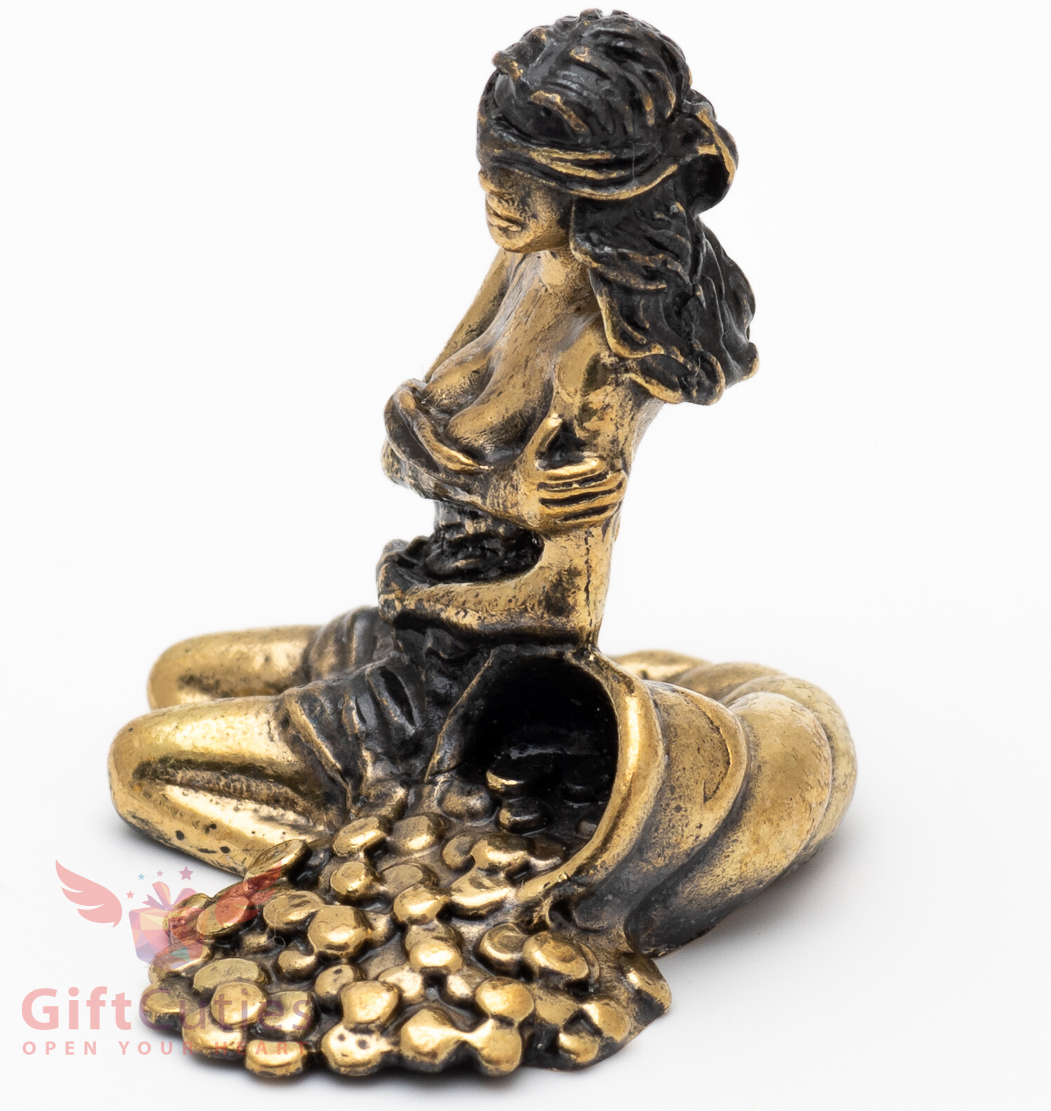Solid Brass Figurine of Goddess Fortuna the goddess of fortune & luck IronWork