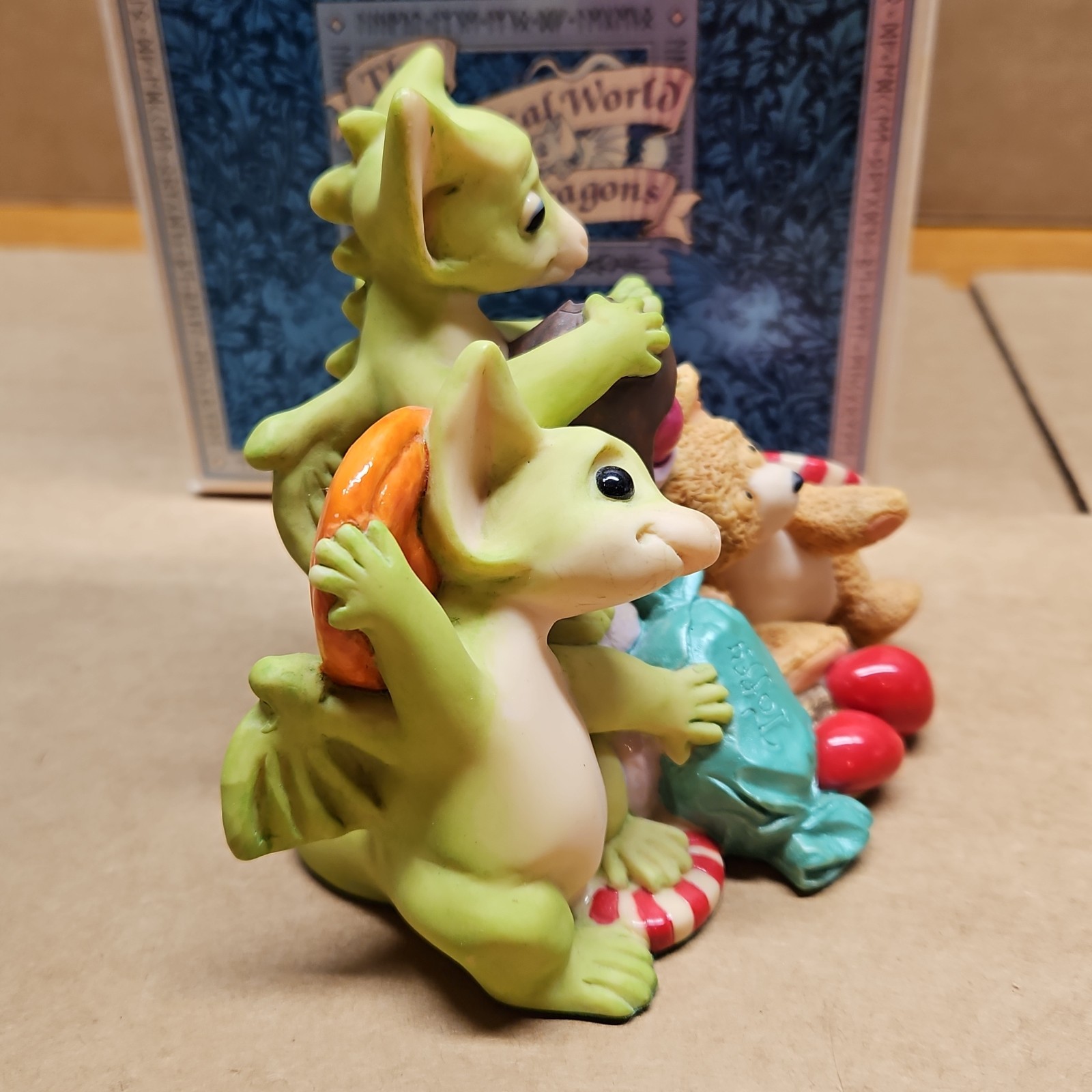 Signed 10/98 Whimsical World Of Pocket Dragons Sticking Together Flambro