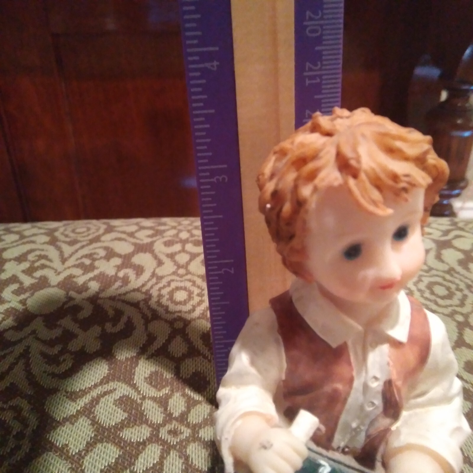 Vintage 1980’s Resin School Boy Figurine 3.25 inches tall