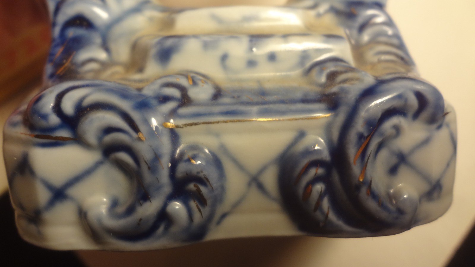 Antique 1860-1880 GERMAN PAIR of UNUSUAL CANDLEABRA Dresden Blue COURTING COUPLE