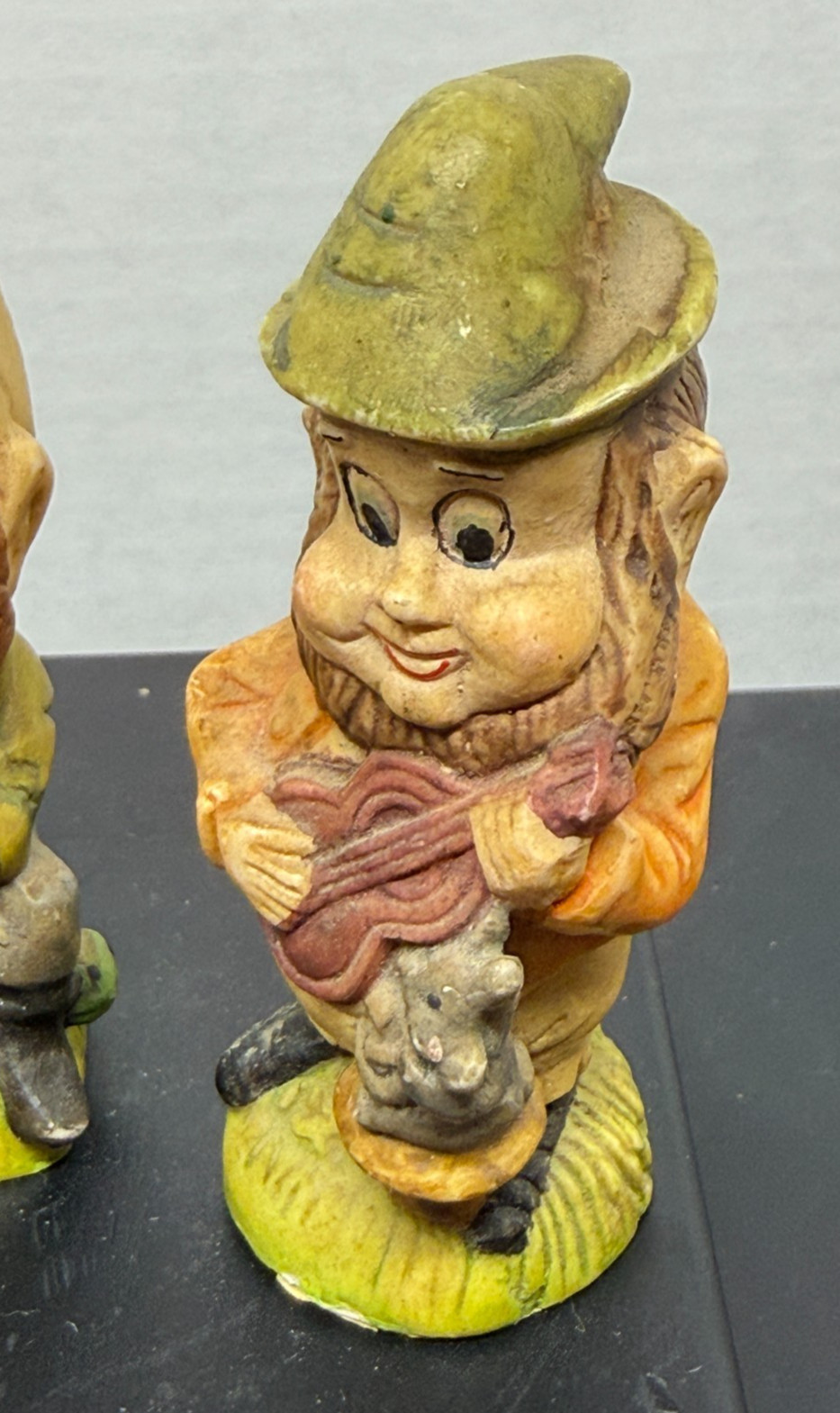 Set of 3 Small Carved Gnomes Leprechauns Resin? 3 1/2″ HIgh Whimsical