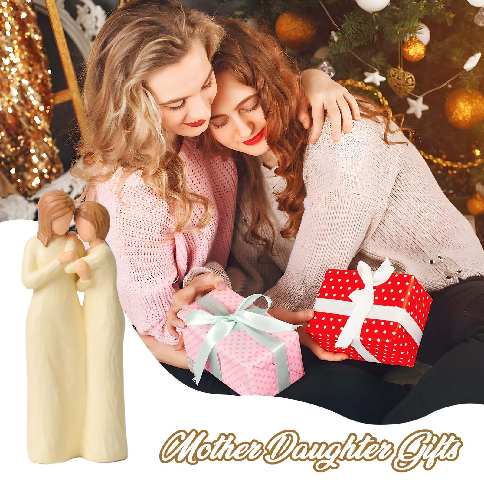 Mom Birthday Gifts from Daughter Mother Daughter Gifts Figurines Resin Hand-P…
