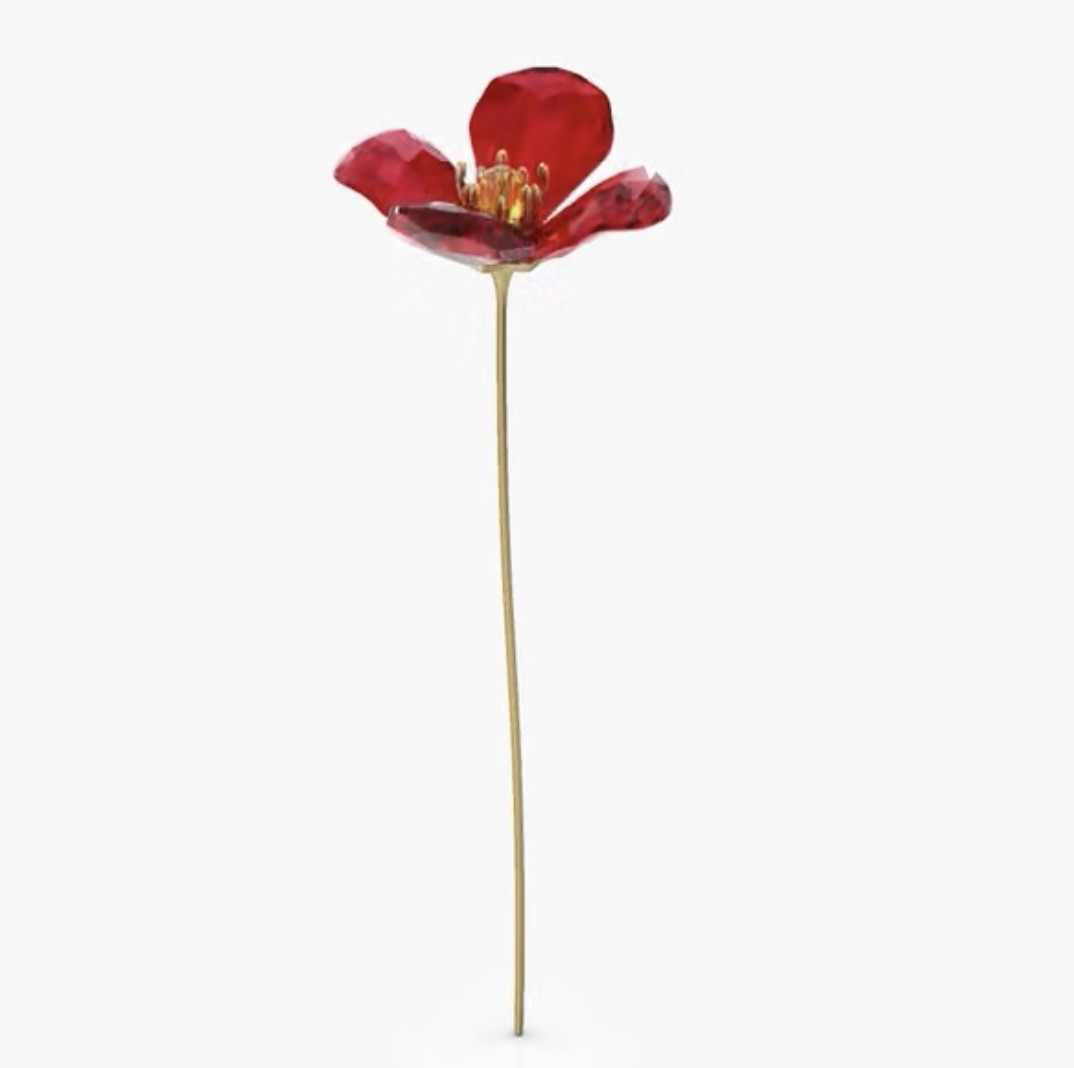 NIB Swarovski Garden Tales Red Poppy Wildflower Crystal Figurine #5646018