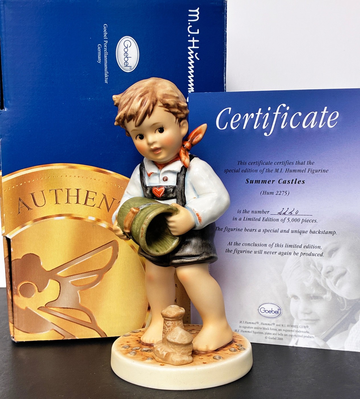 New *Hummel #2275 Summer Castles ~ 6″ figurine ~Ltd Ed 2220/5000 ~ TM8 ~Box~ COA