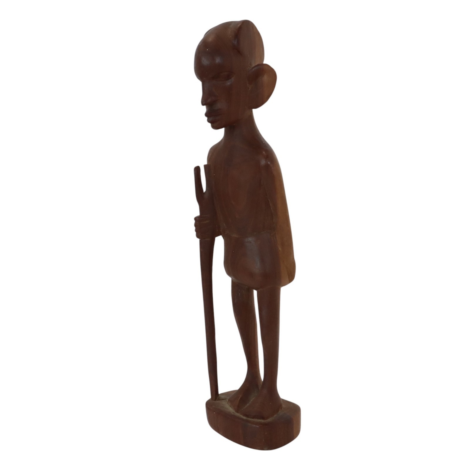 Vintage Hand Carved Wooden East African Village Elder Ethnic Statue Figure 8.25″