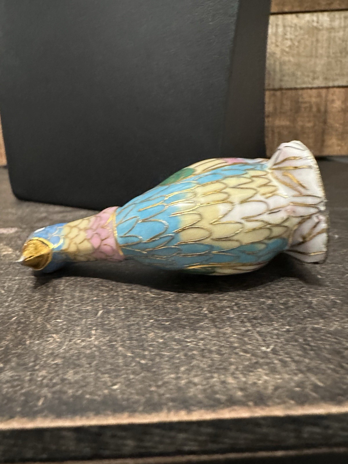 Multi Colored Cloisonné Bird Figurine Pheasant? Finial? READ DESCRIPTION