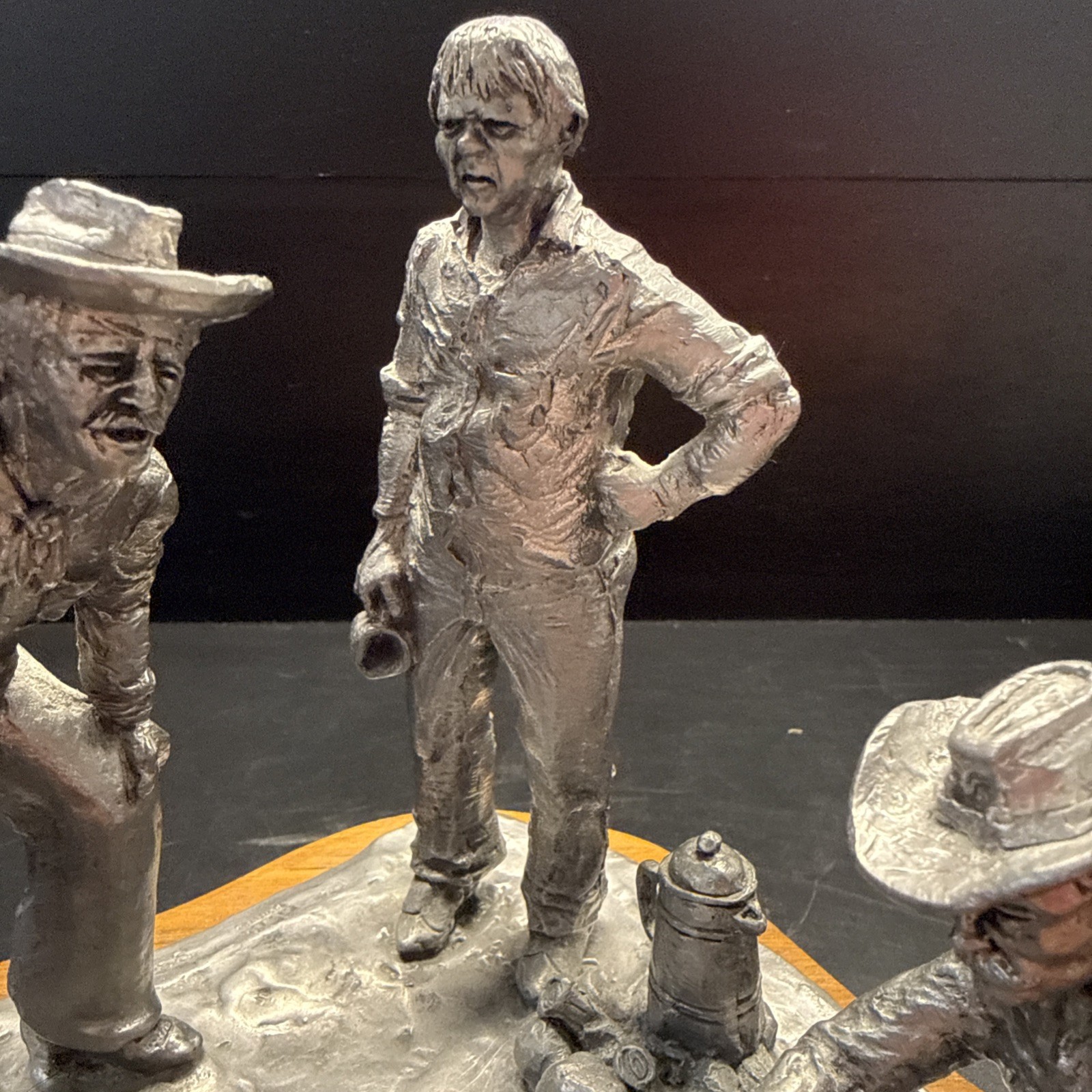 Michael Ricker RB Pewter Sculpture Campfire Cowboys Coffee Boots #330 Retired