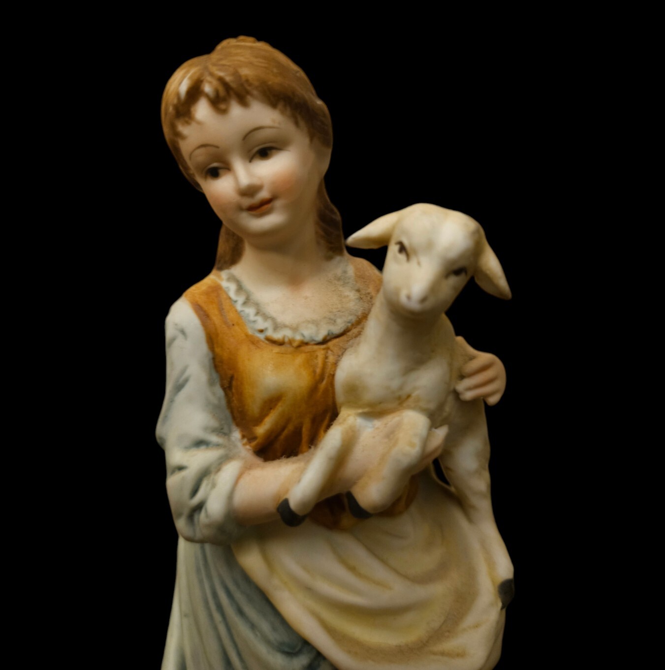 Rare Vintage Ethan Allen Porcelain Figurines – Farmer And Wife With Lambs