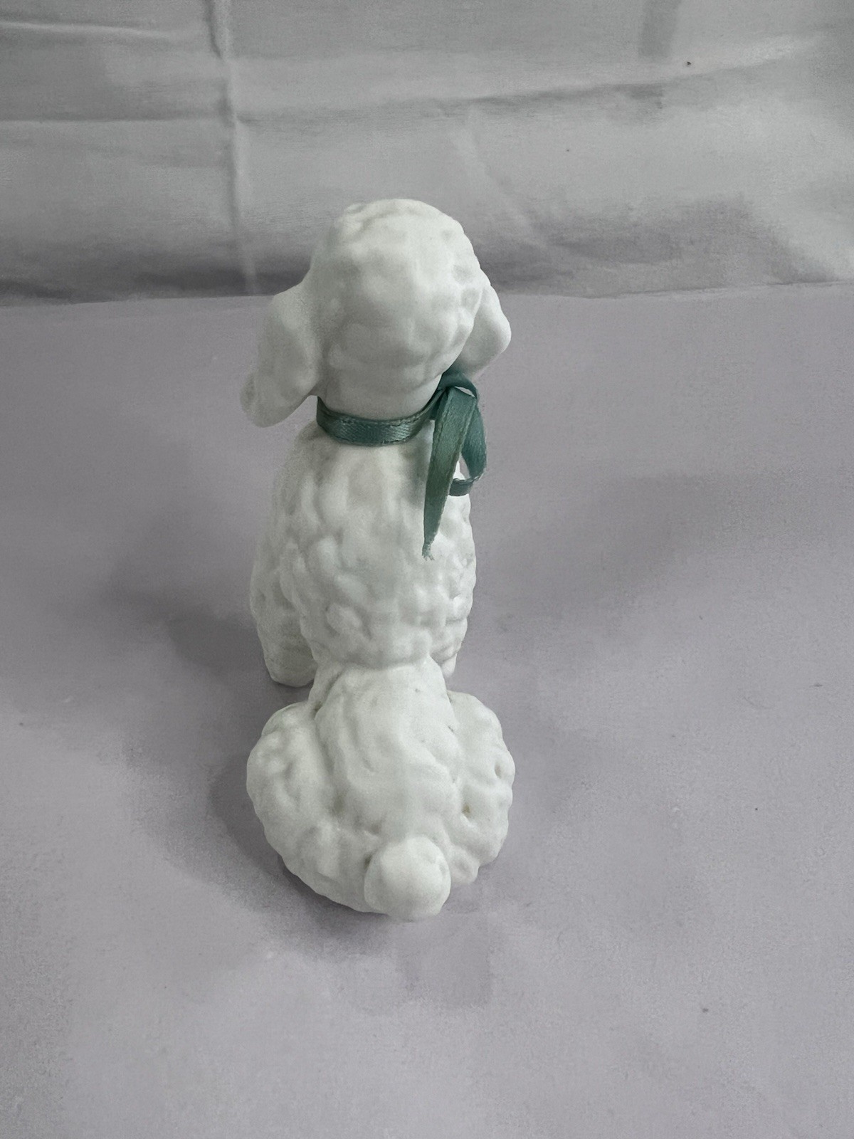 Poodle Dog Figurine Ceramic Vintage 3 1/4 Inches Tall Farmhouse Birthday Gift