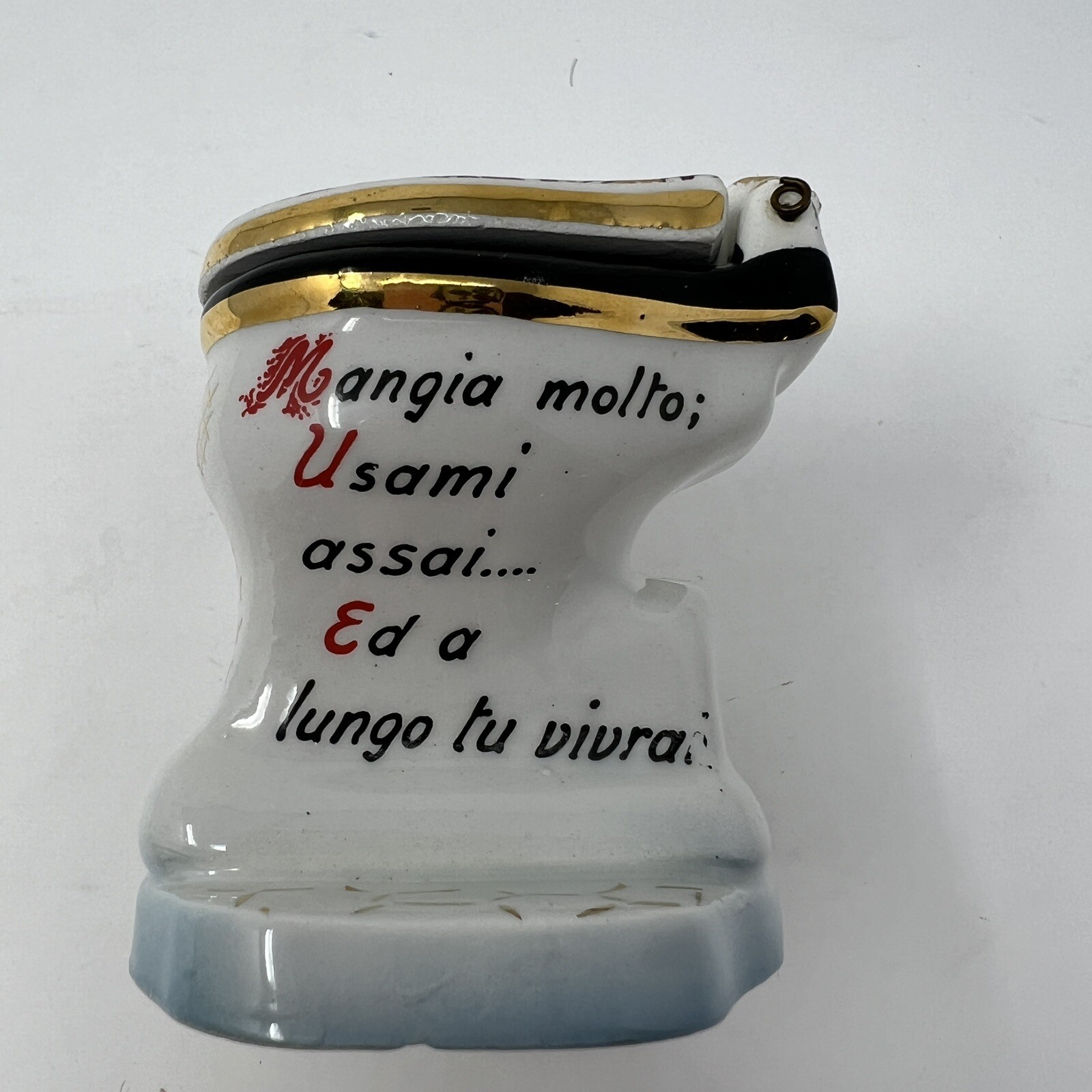 Vtg Italian Bathroom Figurine -Eat A Lot, Use Me A lot, Long You Will Live