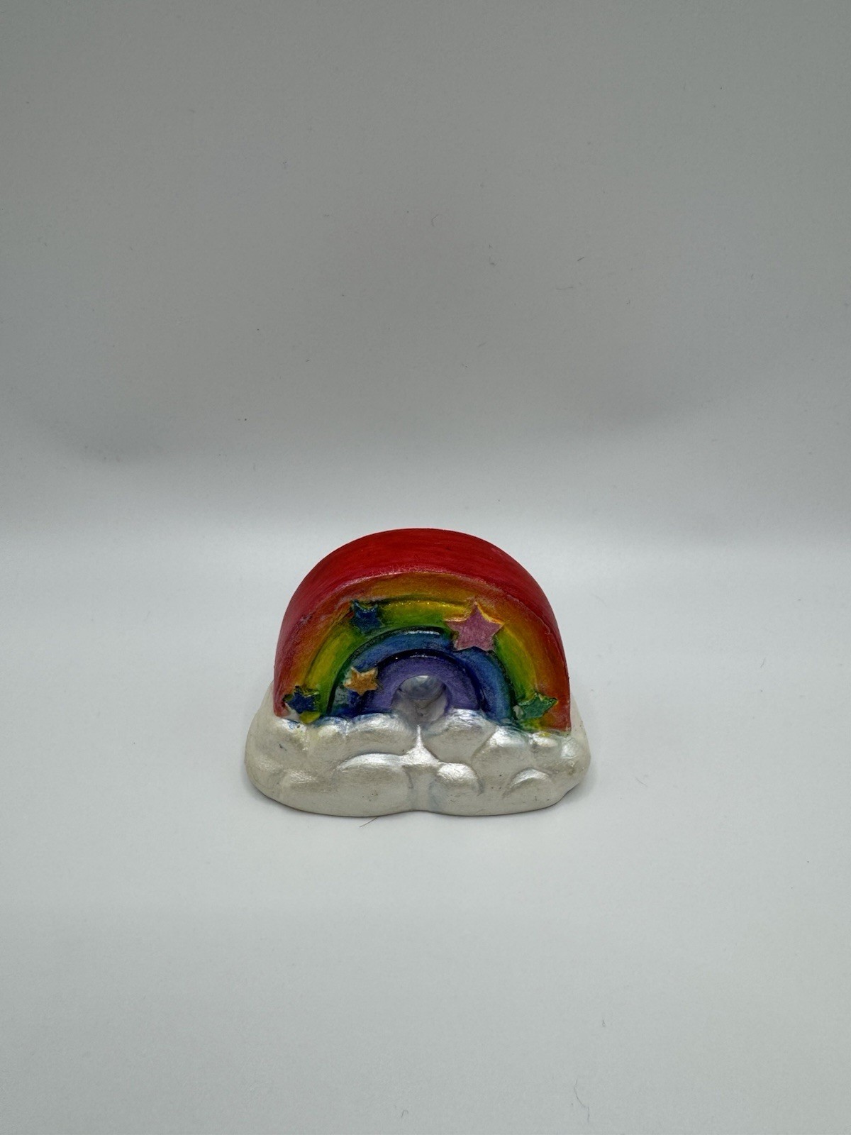Little Rainbow Statue/Figurine Plaster. Hand Painted.
