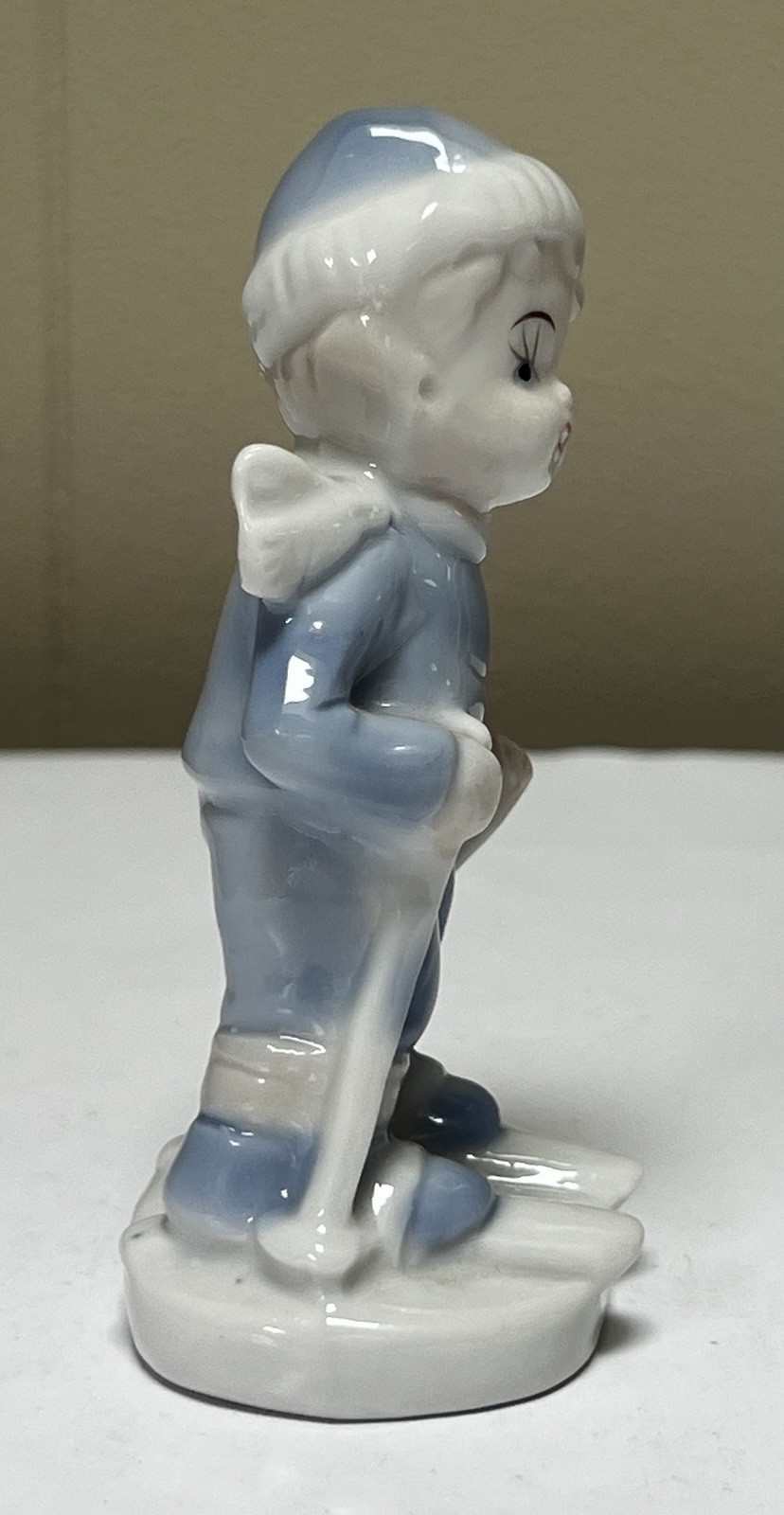 Vintage Lego Taiwan Porcelain Boy Skiing 4”