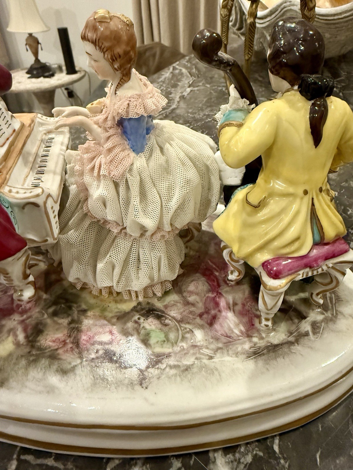 Dresden Muller Volkstedt Porcelain Figurine Musical Family Large