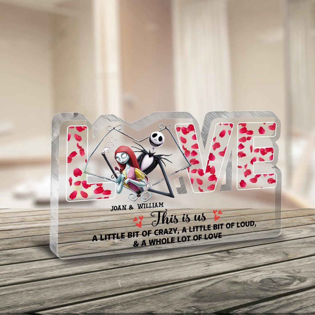 Personalized Jack Sally Nightmares Couple Acrylic Plaque Wooden Block Decor Gift