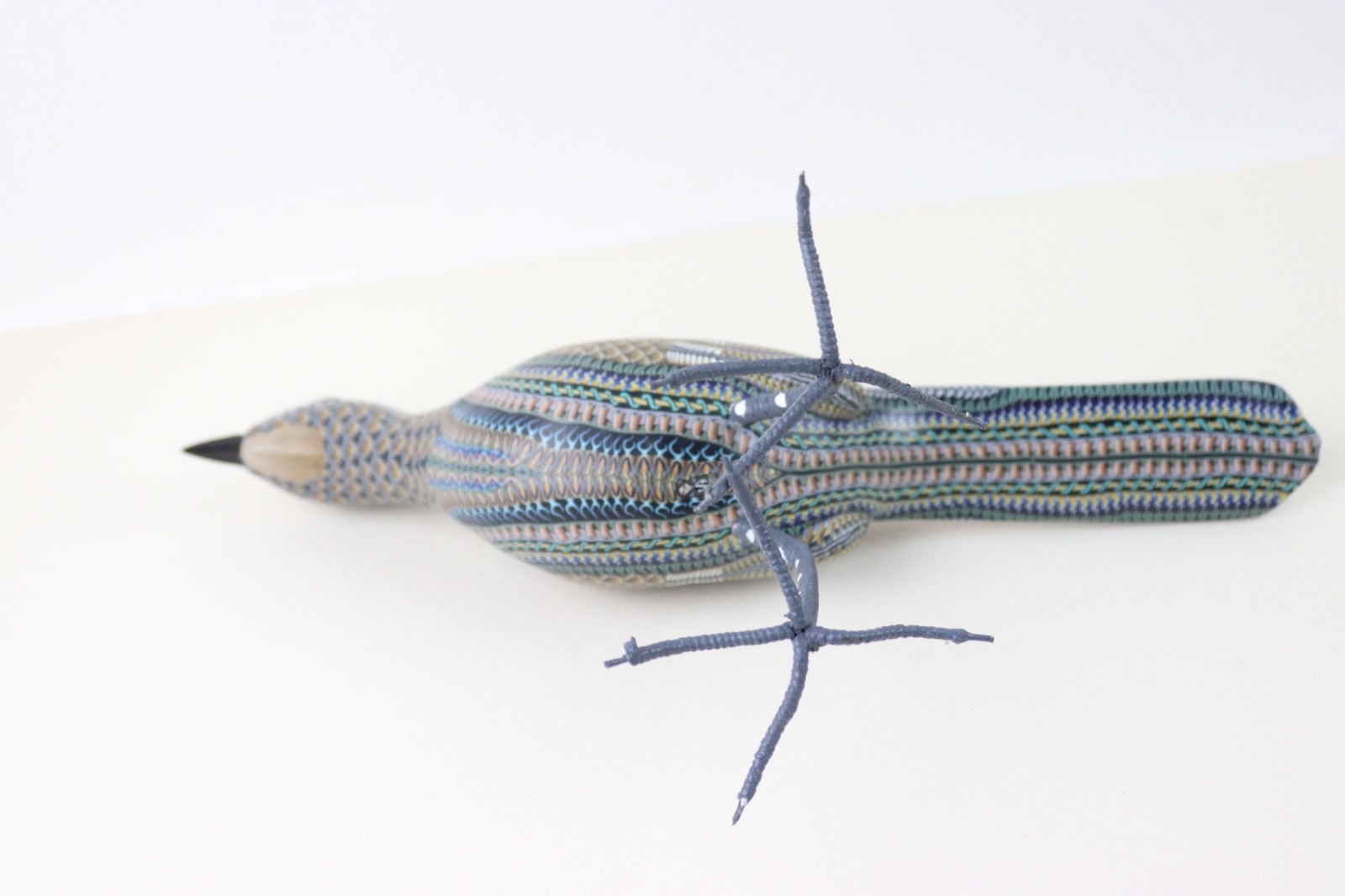 One 2008 Jon Anderson polymer clay sculpture of roadrunner bird 8.5″ x 11.5″