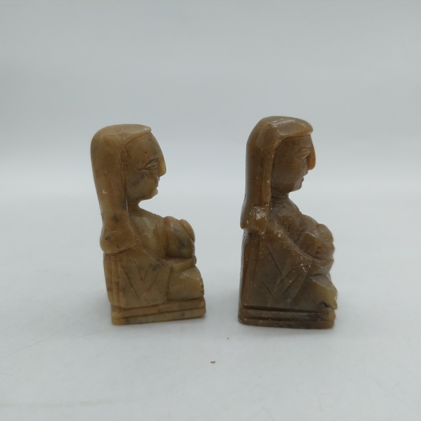 Made In India Stone Figurine People 2″ Green