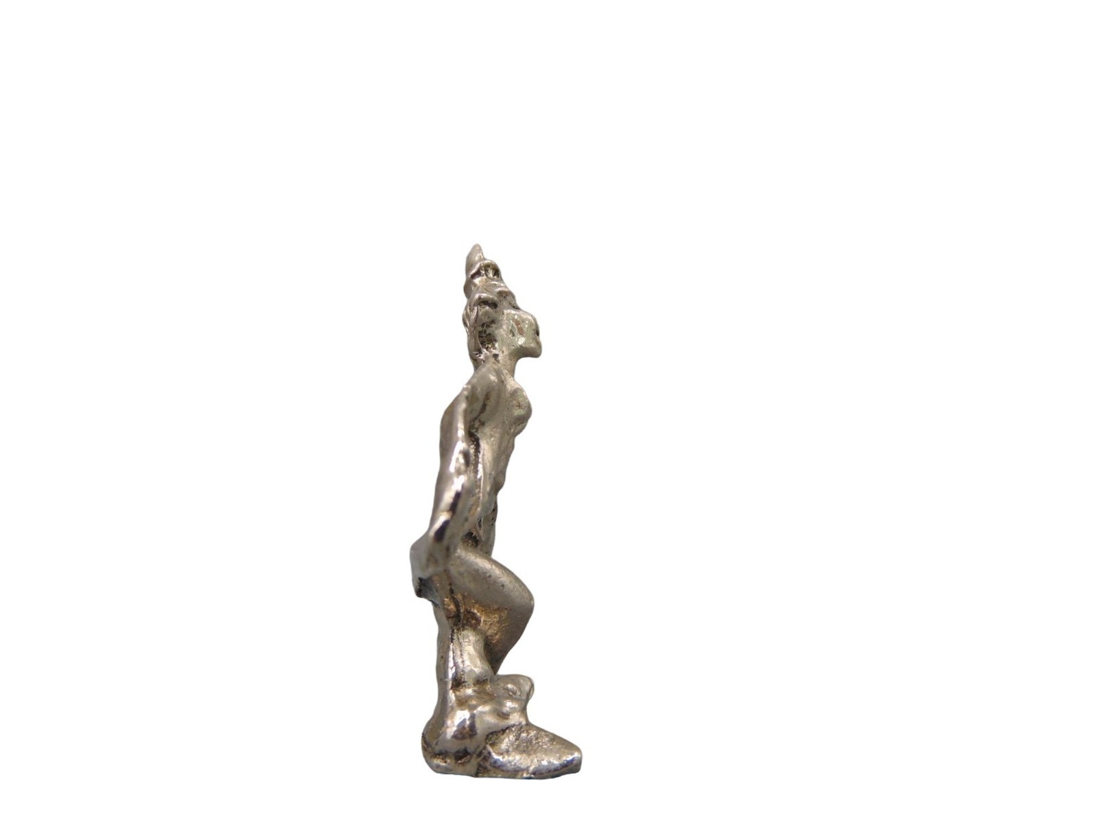 Miniature Silver Tone Clown Figurine Figure Taiwan Vintage Circus Curtsy 2.25 In