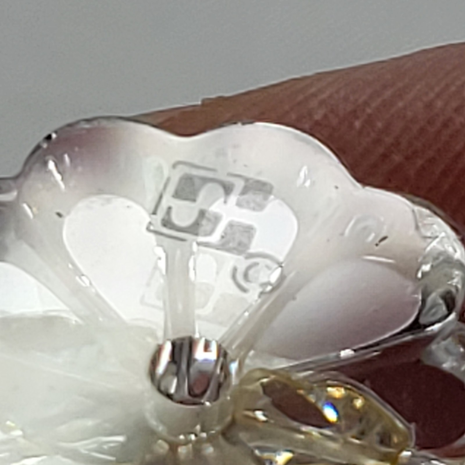 Vintage Swarovski Silver Crystal Owl w/ Green Jeweled Eyes, Austria, 1.5″ Tall