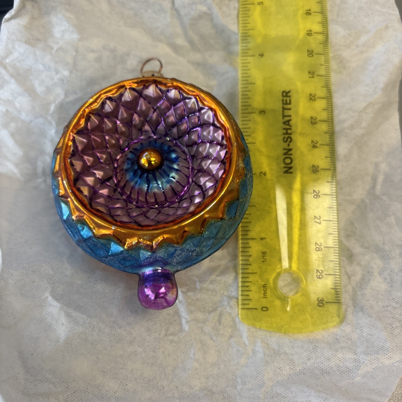 Christopher Radko Spectrum Ornament Orange & Blue