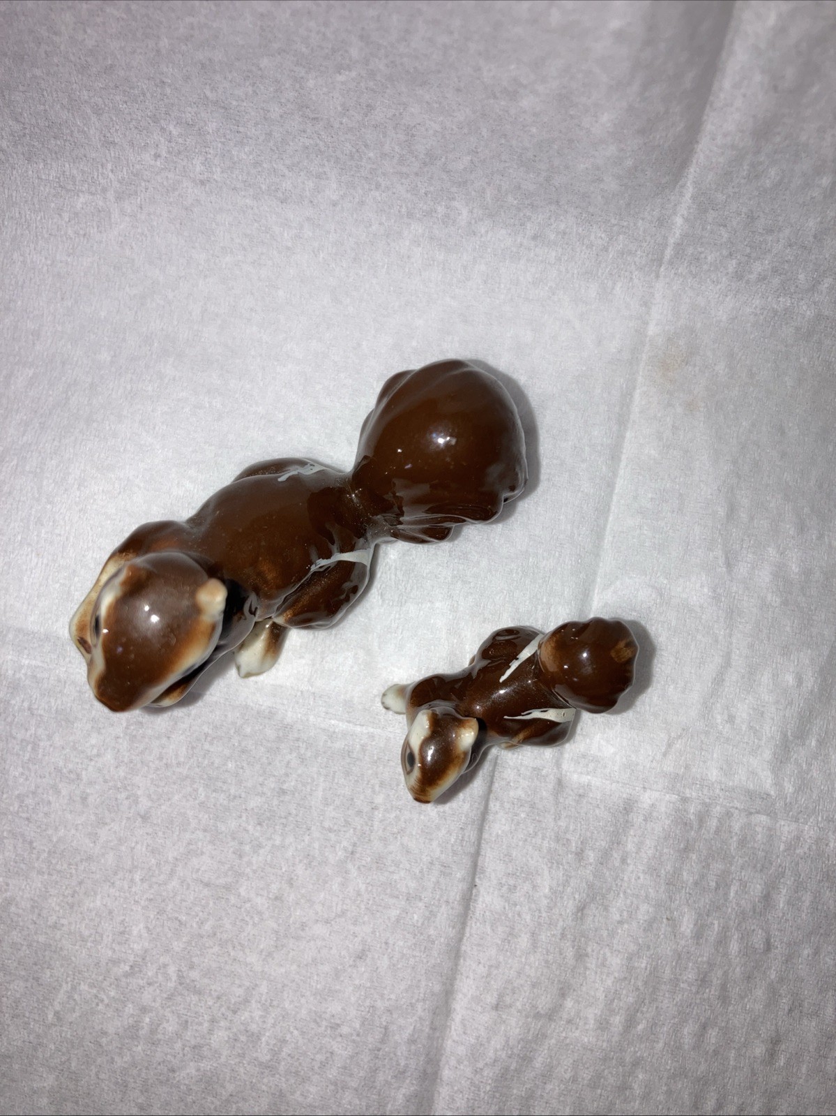 Vintage Ceramic Squirrel Family Porcelain Miniature Set 2
