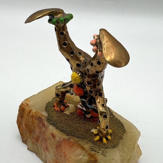 Vintage 1982 Ron Lee Clown Signed Sculpture PINKY THE CLOWN Standing on Head 24K