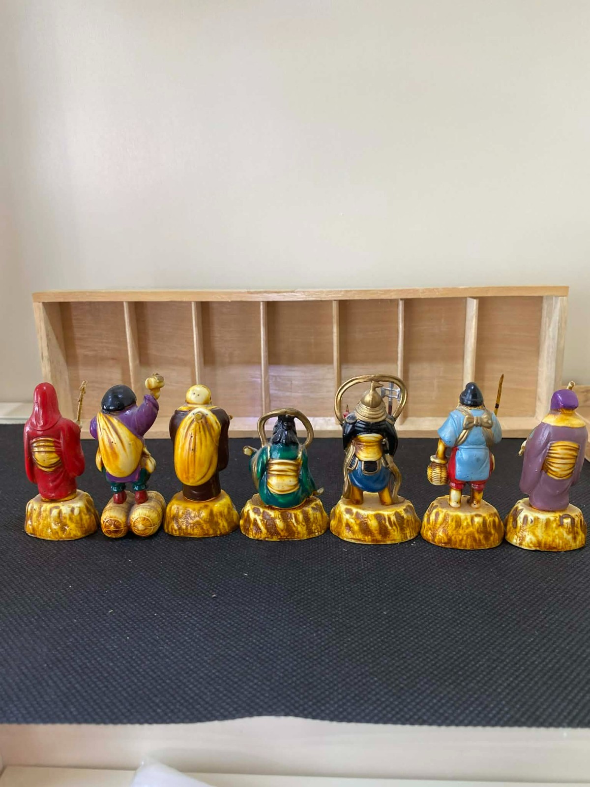 VTG Set of 7 Celloid Hand Painted Figurines ‘Seven Gods of Good Fortune’
