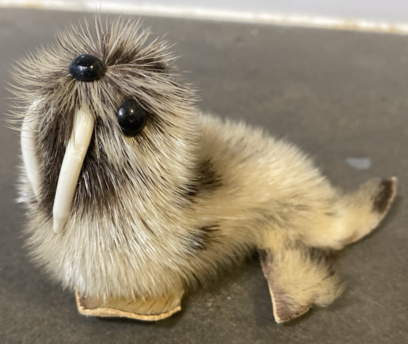 Fur and Leather Walrus Figurine