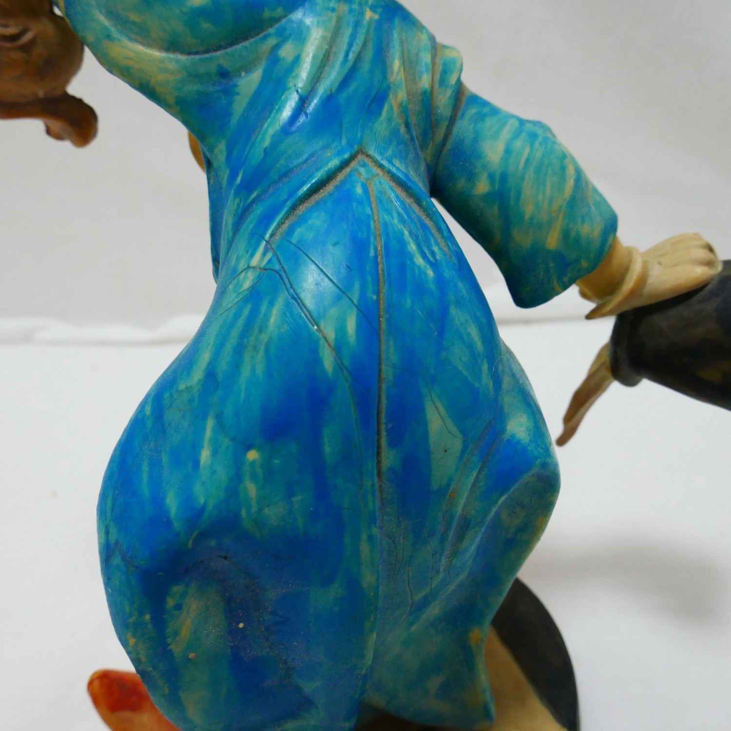 Vintage Arnart Pucci Circus Clown Magic Hobo Figure Rabbit Hat Blue Checkered