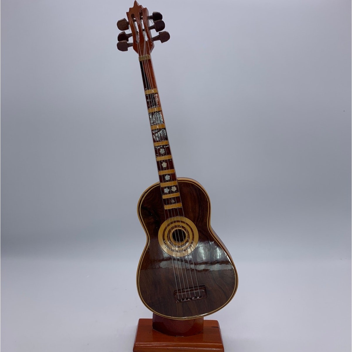 Vintage Handmade Wooden Acoustic Guitar 4″ x 12″ Classic Rock Country Folk Wood