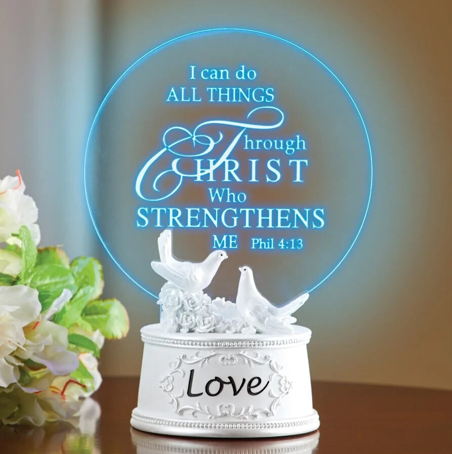 Anniversary Gifts Wife Girlfriend Lighted Dove Sculpture Religious Bible Verse